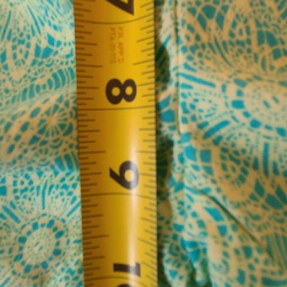 Counterparts Womens Turquoise Yellow Print Capri Small - Picture 9 of 14